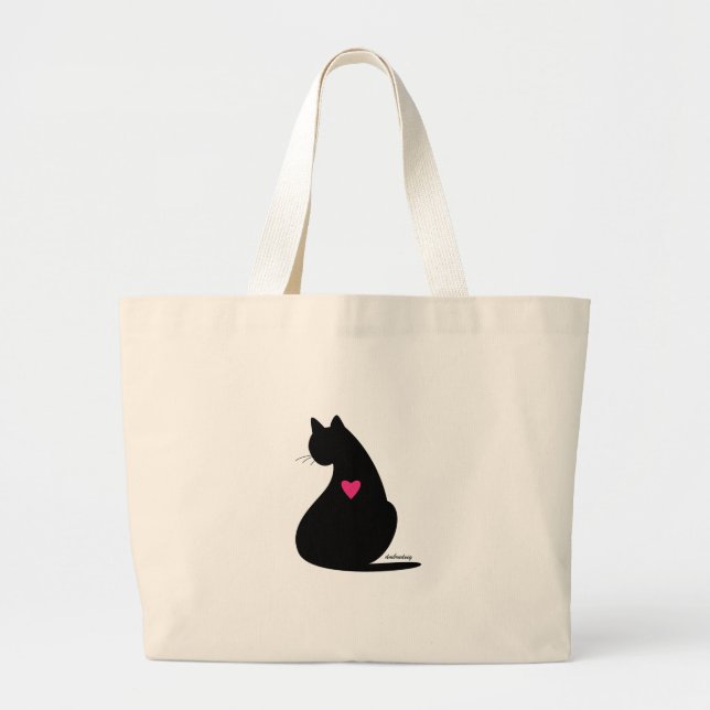 Grand Tote Bag Black Cat Love (Devant)