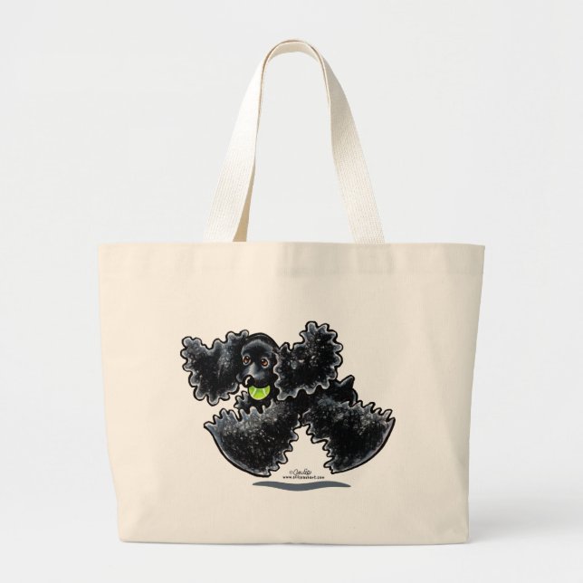 Grand Tote Bag Black Cocker Spaniel Play (Devant)