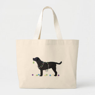 Grand Tote Bag Black Lab Joyeux Noël Design