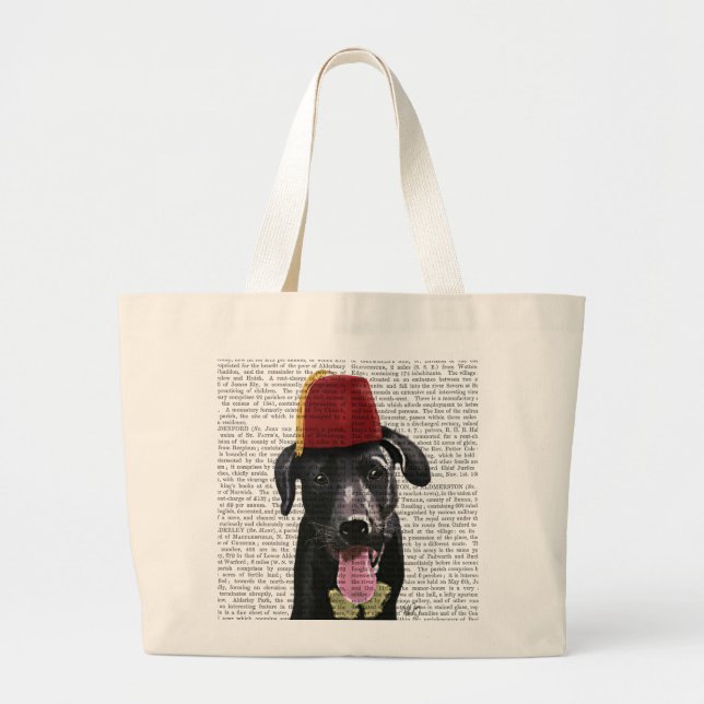 Grand Tote Bag Black Labrador Avec Fès (Devant)
