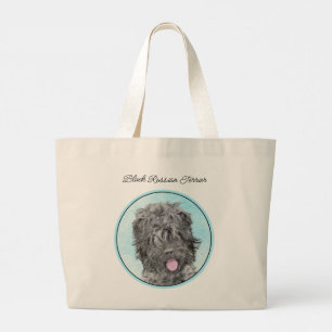 Grand Tote Bag Black Russian Terrier BRT RBT Peinture de chien an