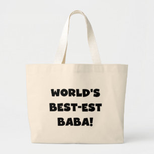 Grand Tote Bag Black Text Meilleurs T-shirts et cadeaux Baba