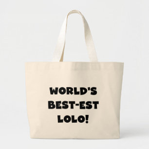 Grand Tote Bag Black Text Meilleurs T-shirts et cadeaux Lolo