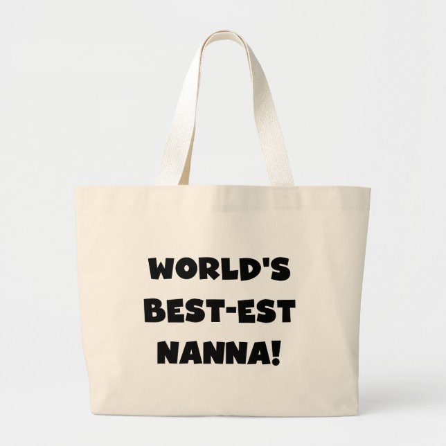 Grand Tote Bag Black Text Meilleurs T-shirts et cadeaux Nanna (Devant)