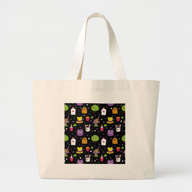 Grand Tote Bag Black Wonderland (Devant)