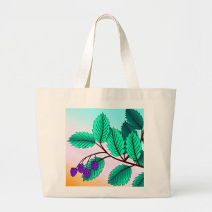 Grand Tote Bag Blackberries sur une branche