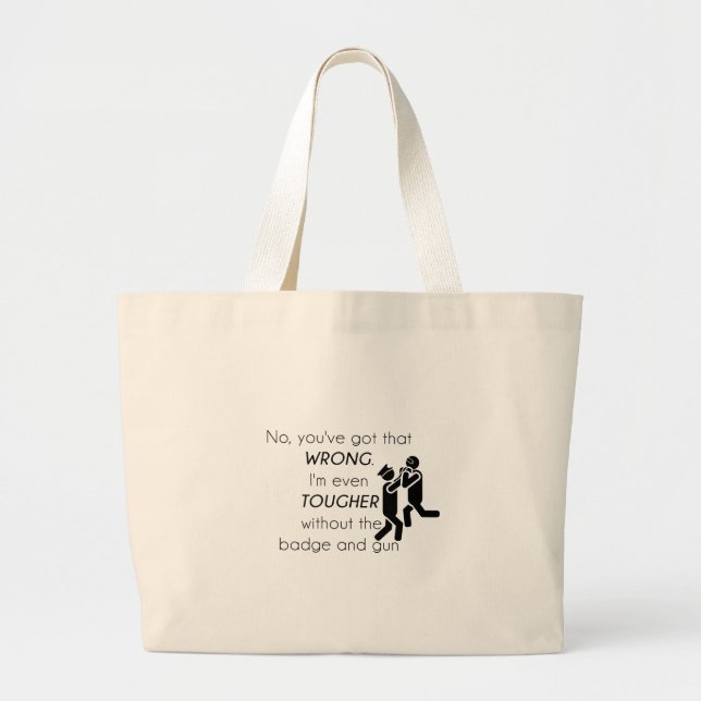 Grand Tote Bag Blagues Cadeaux pour les Flics (Devant)