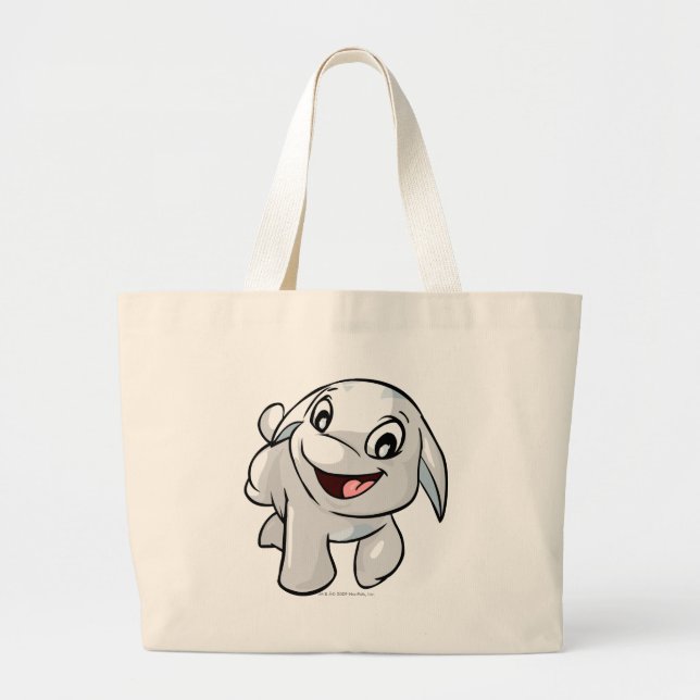 Grand Tote Bag Blanc de Poogle (Devant)