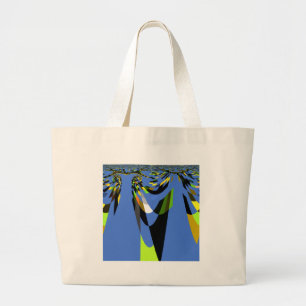 Grand Tote Bag Bleu Africain Tribal Motif Motif Art Imprimer