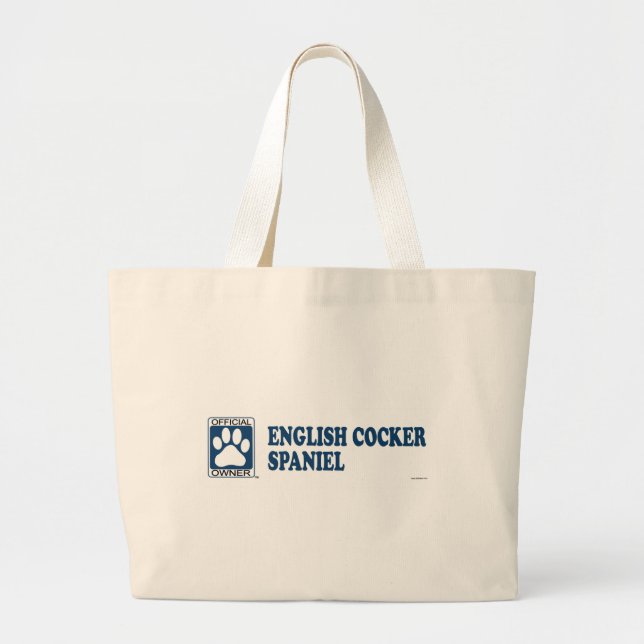 Grand Tote Bag Bleu anglais de cocker (Devant)