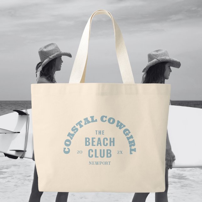 Grand Tote Bag Bleu Clair Coastère La Bach Club (Créateur téléchargé)