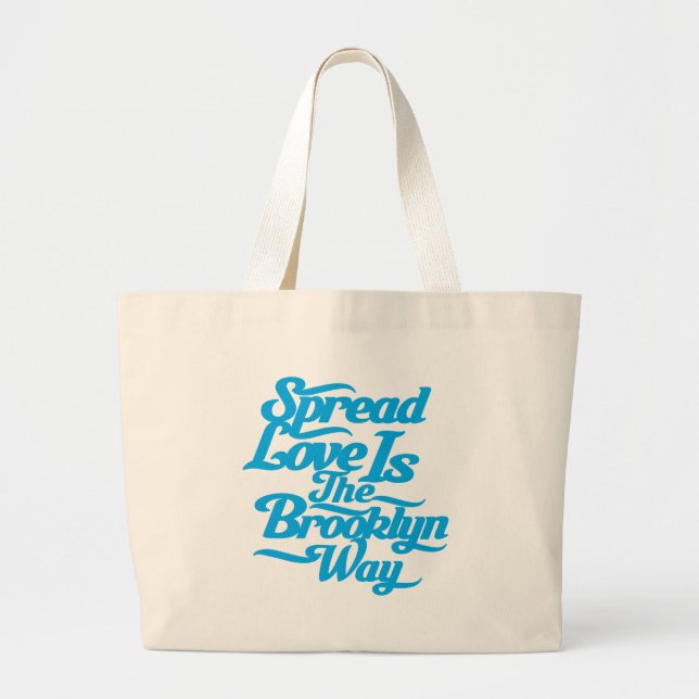Grand Tote Bag Bleu d'amour de Brooklyn (Devant)