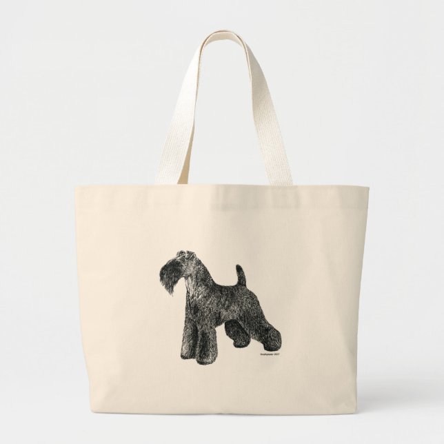Grand Tote Bag Bleu de Kerry Terrier (Devant)