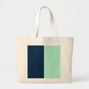 Grand Tote Bag Bleu de marin et menthe