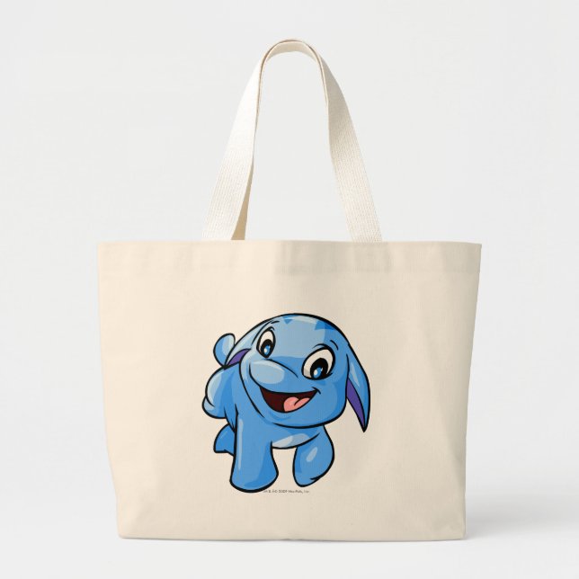 Grand Tote Bag Bleu de Poogle (Devant)