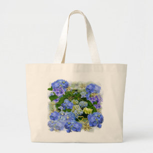 Grand Tote Bag BLEU HYDRANGEA ~ Jumbo Fourre-tout