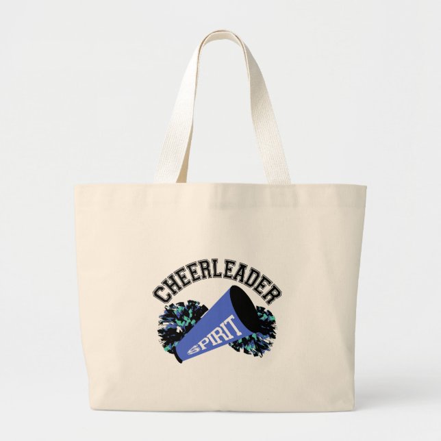 Grand Tote Bag Bleu pom-pom girl (Devant)
