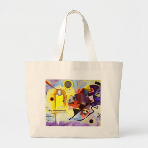 Grand Tote Bag Bleu rouge jaune Kandinsky peinture Abstraite