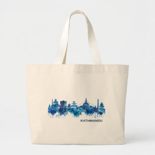Grand Tote Bag Bleu Skyline de Katmandou Nepal