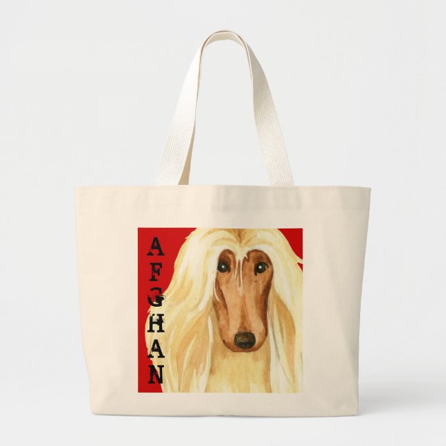Grand Tote Bag Bloc de couleur de la hache afghane (Devant)