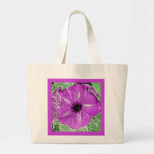 Grand Tote Bag Bloc de gloire du matin Imprimer - améthyste viole