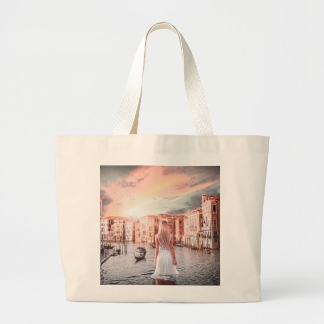 Grand Tote Bag Blondie Dans Venise Romantique (Devant)