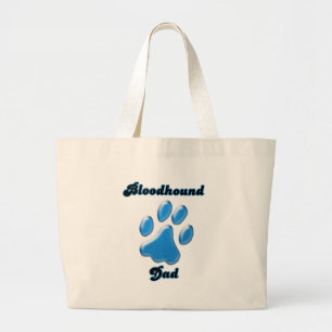Grand Tote Bag Bloodhound Papa Pawprint bleu