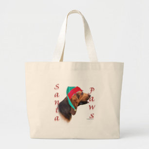 Grand Tote Bag Bloodhound Père Noël Paws