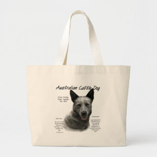 Grand Tote Bag Blue Australian Cattle Chig History; Blue ACD