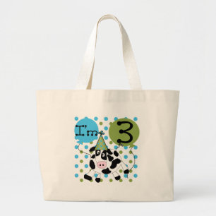 Grand Tote Bag Blue Cow 3e Anniversaire Tshirts et cadeaux