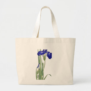 Grand Tote Bag Blue Irises par Ohara Koson