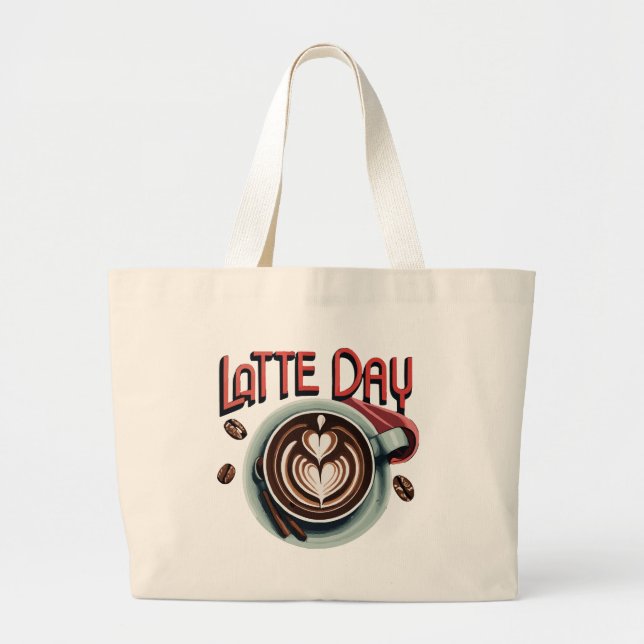 Grand Tote Bag Boissons au café (Devant)