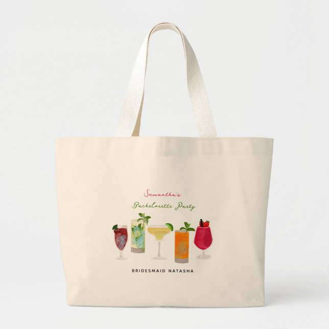 Grand Tote Bag Boissons de fête de cocktails Enterrement de vie d (Devant)