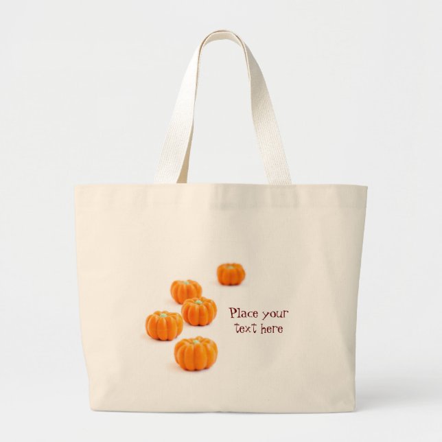 Grand Tote Bag Bonbons citrouilles d'Halloween (Devant)