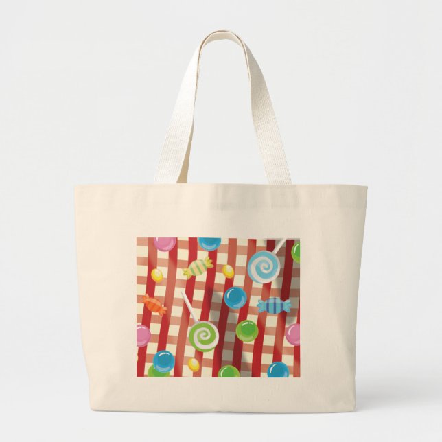 Grand Tote Bag Bonbons Dessin Animé (Devant)