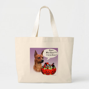 Grand Tote Bag Bonbons d'Halloween Pinscher Miniature
