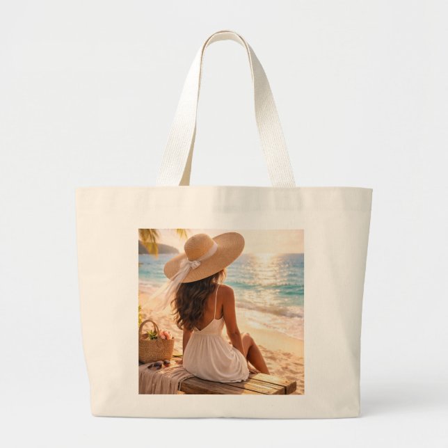Grand Tote Bag Bonheur de l'heure dorée (Devant)