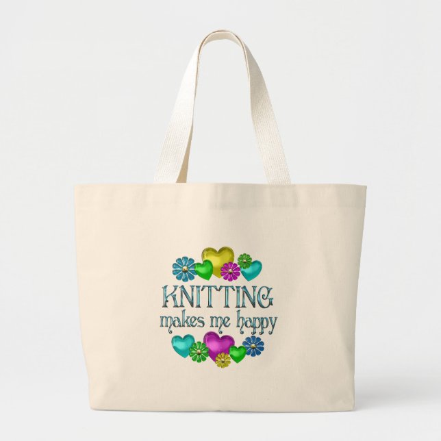 Grand Tote Bag Bonheur de tricot (Devant)