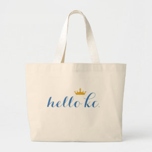 Grand Tote Bag Bonjour éléphant Fourre-tout de ville de couronne