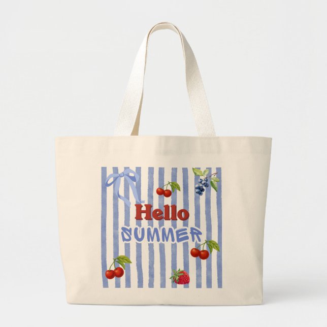Grand Tote Bag Bonjour Été (Devant)