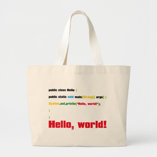 Grand Tote Bag Bonjour, Monde ! (Devant)