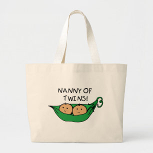 Grand Tote Bag Bonne d'enfants de cosse de jumeaux
