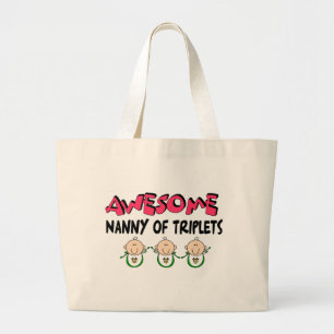 Grand Tote Bag BONNE D'ENFANTS IMPRESSIONNANTE des TRIPLETS