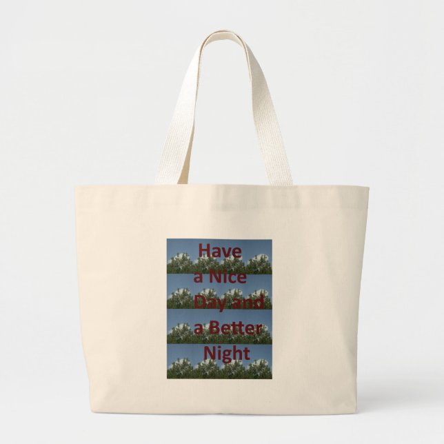 Grand Tote Bag Bonne journée et meilleur art nocturne (Devant)