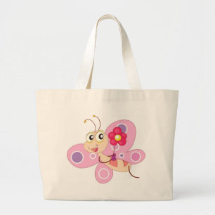 GRAND TOTE BAG BONNE PETITE FILLE À BOUTTERFLY