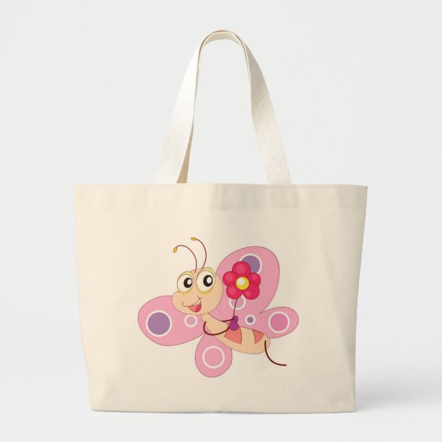 GRAND TOTE BAG BONNE PETITE FILLE À BOUTTERFLY (Devant)
