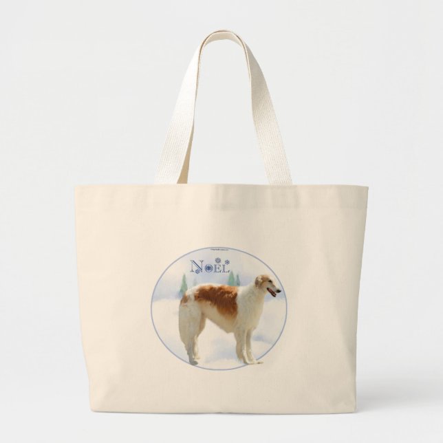 Grand Tote Bag Borzoi Noel (Devant)