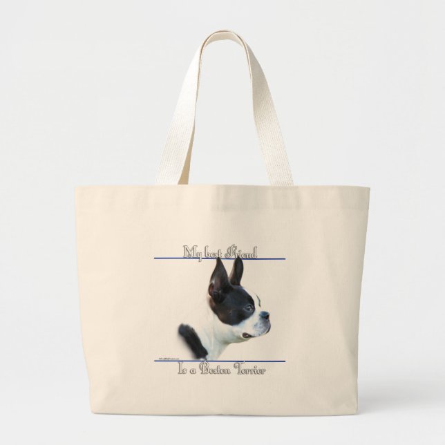 Grand Tote Bag Boston Terrier Best Friend 2 (Devant)
