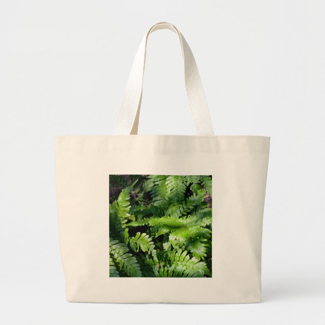 Grand Tote Bag Botanique de fèves vertes de printemps (Devant)