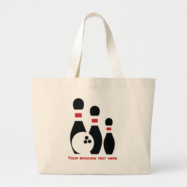 Grand Tote Bag Boule de bowling et broches personnalisées (Devant)